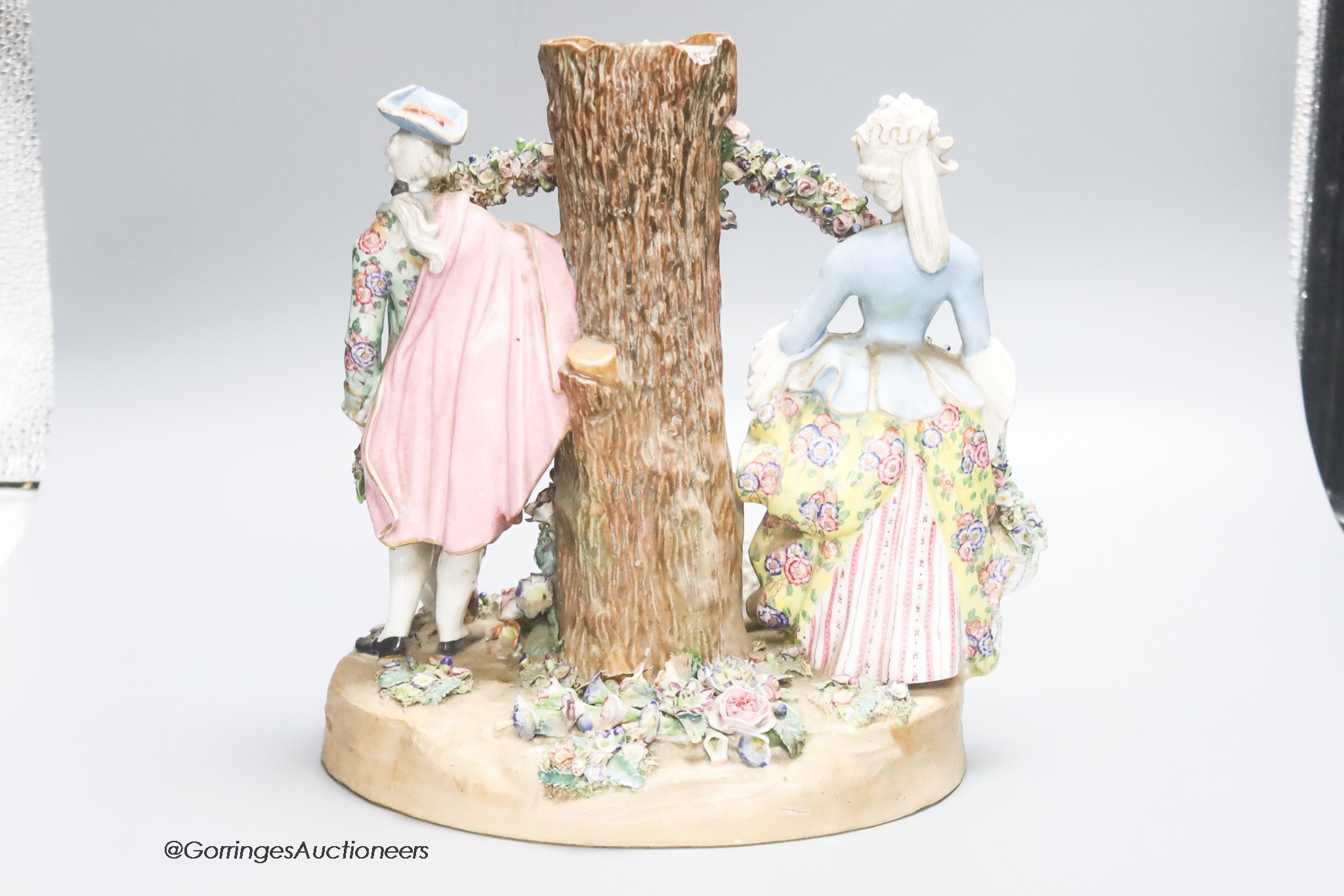 A 19th century French Meissen style figural bocage group